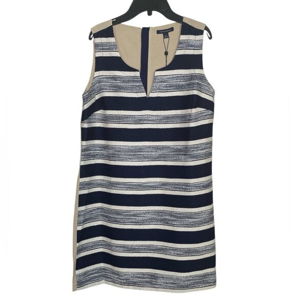 Tommy Hilfiger navy striped linen sheath dress sz 10 - Picture 1 of 8